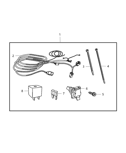 Wiring Kit Trailer Tow-7 Way Diagram for 82209766