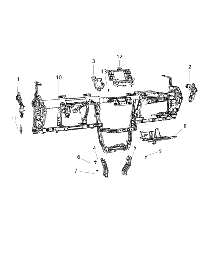 2002 Chrysler Prowler Reinforcement Instrument Panel Diagram for 68285757AD