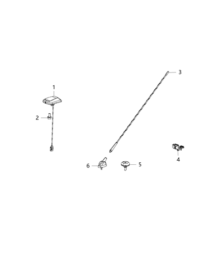 Mast Antenna Diagram for 68169773AA