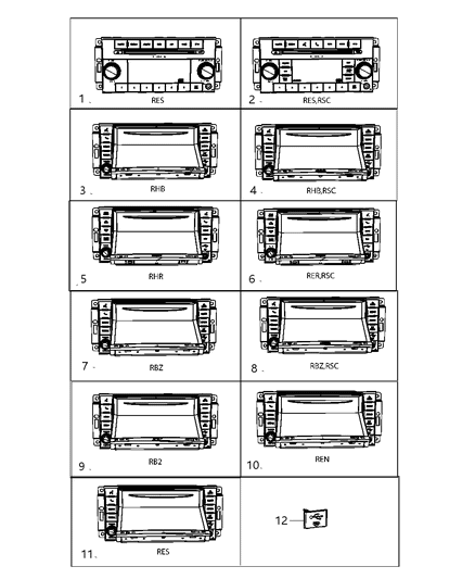 2002 Jeep Liberty Radio Am / Fm / Dvd / Hdd / Mp3 / SDARS / Rear Camera Diagram for 5064759AC