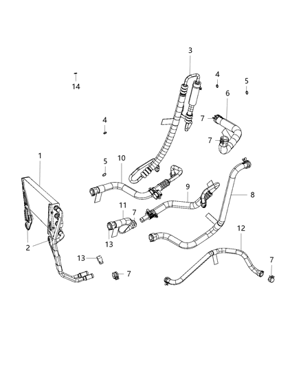 Hose Power Steering Return Gear To Cooler Diagram for 68425538AA