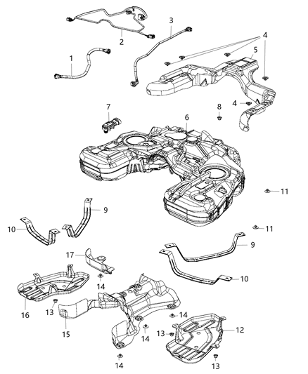 2016 Dodge Durango Tank Fuel Diagram for 68214447AC