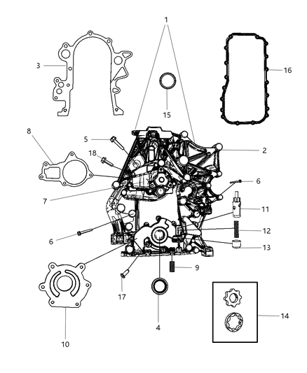 2002 Chrysler 300M Pump Water Diagram for 4648952AE