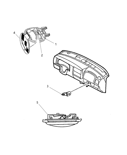 2004 Dodge Dakota Lamp Dome Diagram for 5JG58BD1AA