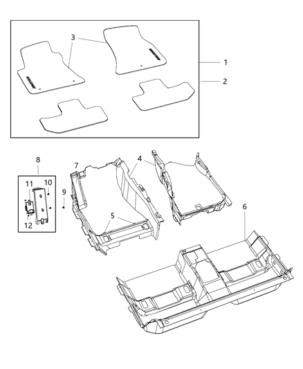 Carpet Front Floor Diagram for 5SQ54DX9AD