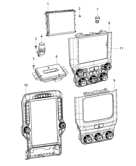 Center Stack Upper Diagram for 68356774AD
