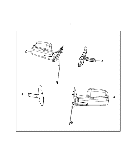 1989 Jeep Cherokee Mirror Kit Trailer Tow Diagram for 82214909