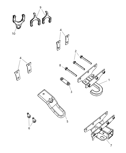 Hitch Trailer Diagram for 52060290AE
