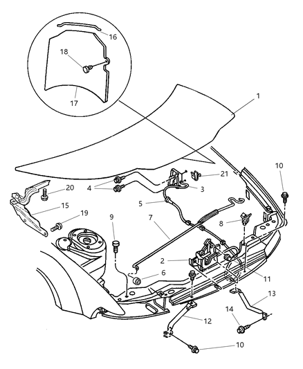 Latch Hood Diagram for 4814122AC
