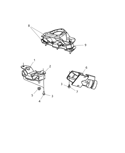 Bracket Transmission Mount Diagram for 52121493AB