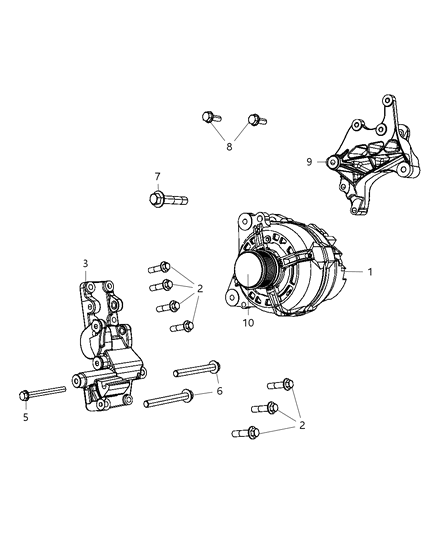 2001 Jeep Grand Cherokee Generator Engine Diagram for 4801477AA