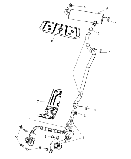 Muffler And Tailpipe Exhaust Diagram for 52059937AG