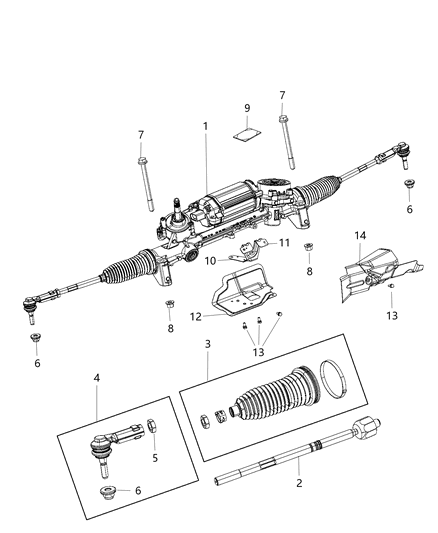 Gear Rack And Pinion Electric Diagram for 68284077AI
