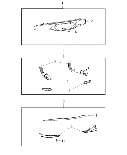 Spoiler Liftgate Diagram for 68187848AA