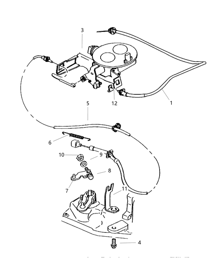 Support Bellcrank Throttle Position Sensor Service Diagram for 5086812AA