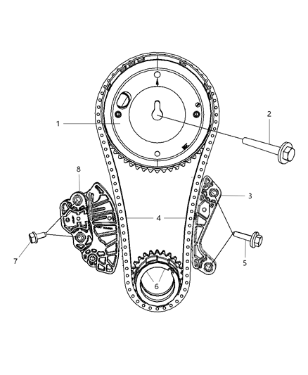 1999 Jeep Grand Cherokee Tensioner Chain Diagram for 53022115AG