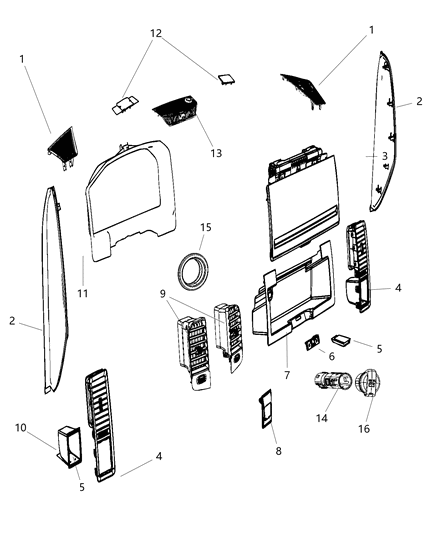 2017 Ram 3500 Outlet A/C & Heater Inboard Diagram for 5MK681X9AA