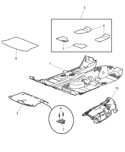 1989 Dodge Shadow Loop Cargo Tie Down Diagram for 5086138AA