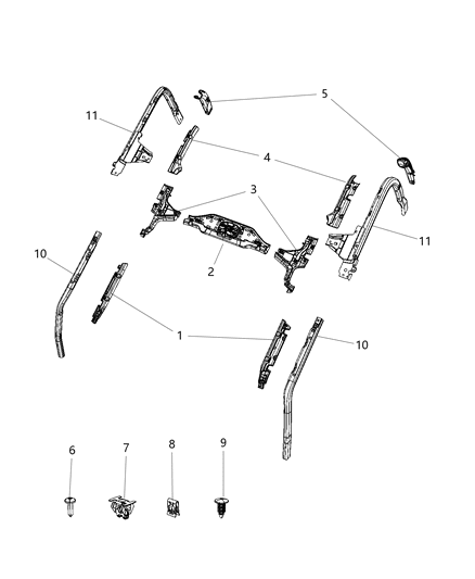2009 Jeep Commander Molding B Pillar Diagram for 6DD58TX7AC