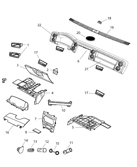 Bin Instrument Panel Diagram for 1EJ29ZJ3AD