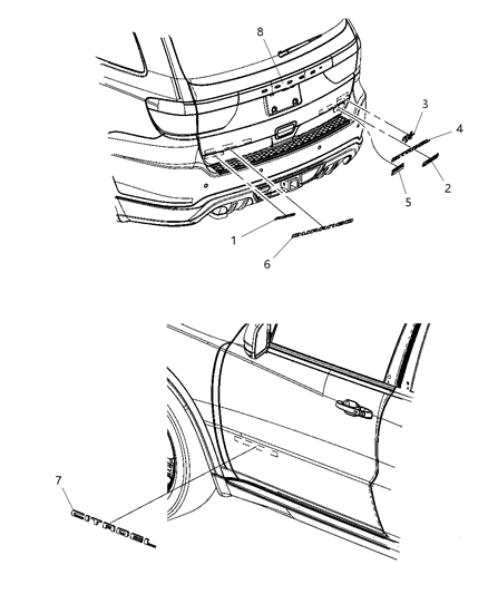 Nameplate Front Door Citadel Diagram for 68087333AA