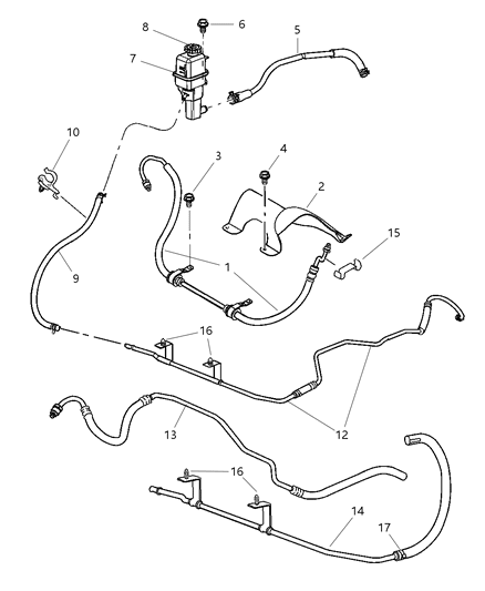 Reservoir Power Steering Pump Diagram for 4764418AB
