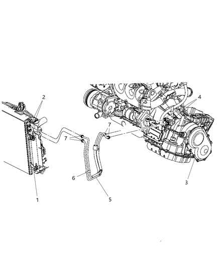 2007 Dodge Grand Caravan Connector Power Steering Cooler Diagram for 5290238AA