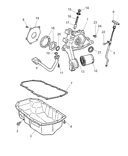 Filter Engine Oil Diagram for 4105409BB