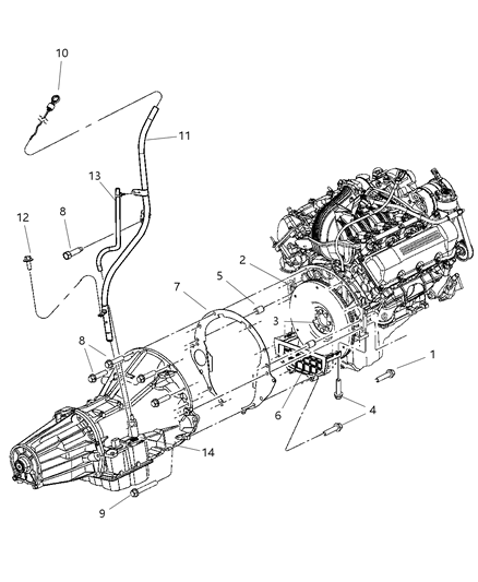 Tube Transmission Oil Filler Diagram for 53013591AE