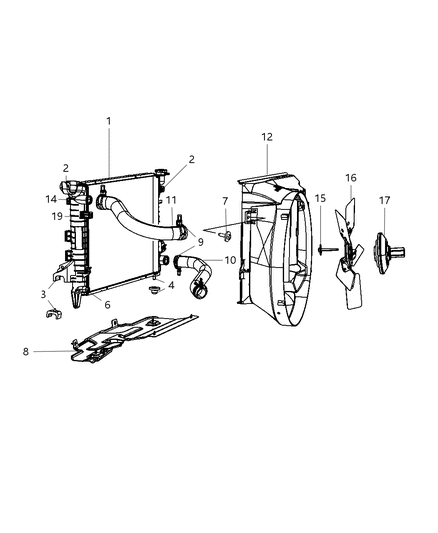 Hose Radiator Inlet Diagram for 55056982AE