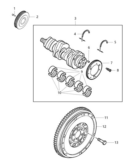 2004 Chrysler Town & Country Bolt Hexagon Head Diagram for 68093125AA