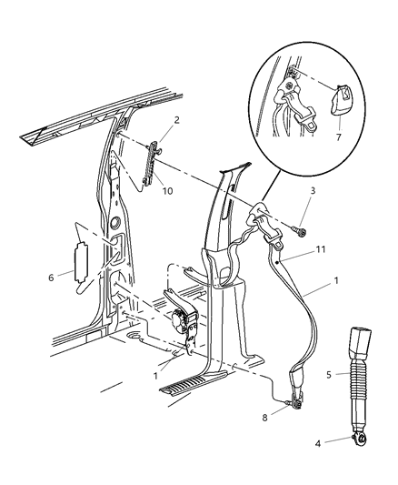 Seat Belt Front Outer Diagram for 5GX99XDVAD