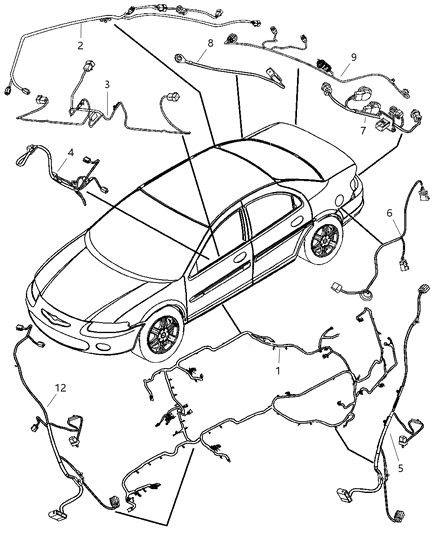 2004 Dodge Stratus Wiring Headliner Diagram for 5087216AA