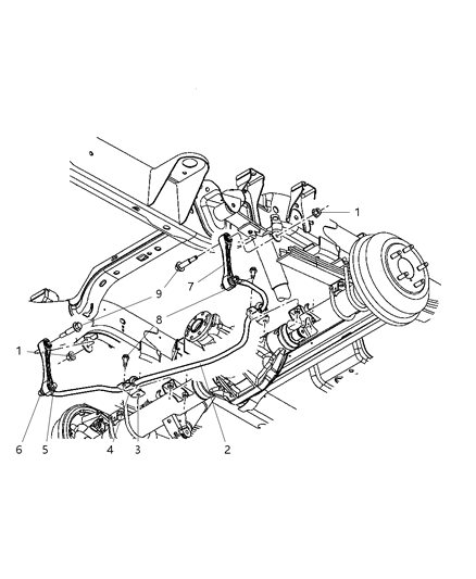 2006 Dodge Dakota Link Stabilizer Bar Diagram for 52106303AA