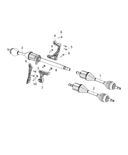 Shaft Axle Half Diagram for 68291654AA
