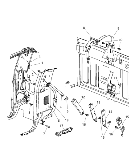 Seat Belt Front Outer Diagram for 5HC011DVAE