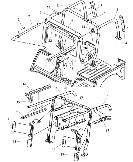 2025 Jeep Grand Wagoneer Bar Sport Diagram for 55176023AE