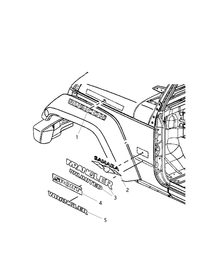 Decal Hood Moab Diagram for 68194427AA