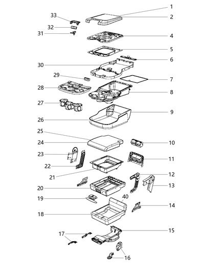 2016 Ram 2500 Latch Seat Back Diagram for 68202518AB