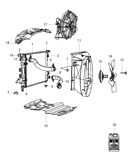 1992 Chrysler Imperial Radiator Engine Cooling Diagram for 55057090AB