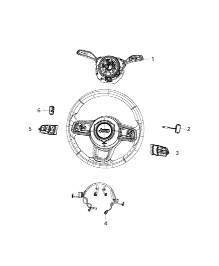 Module Steering Column Diagram for 68257888AB