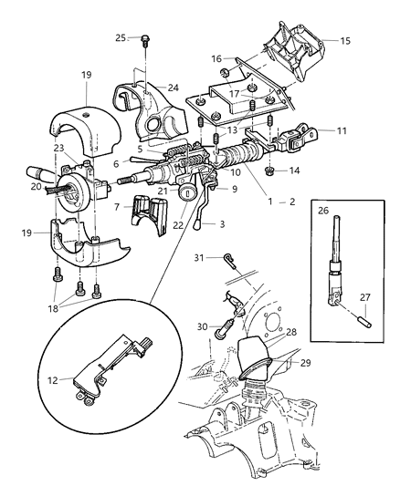 Lever Gearshift Diagram for 5057060AB