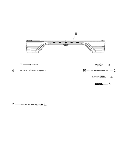 Nameplate All Wheel Drive Diagram for 55112960AA