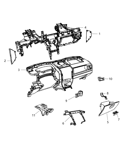 2001 Jeep Grand Cherokee Cap Instrument Panel End Diagram for YF48XDVAA