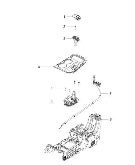 2019 Jeep Wrangler Knob Gearshift Diagram for 1YY69LU5AB