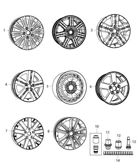 Wheel Aluminum Diagram for 5QT77JXYAA