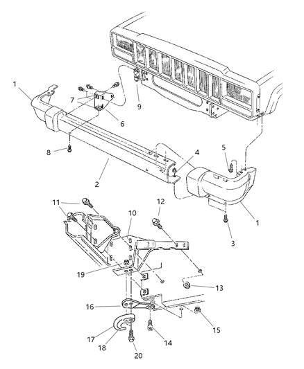 End Cap Bumper Diagram for 5DY00PR4AC