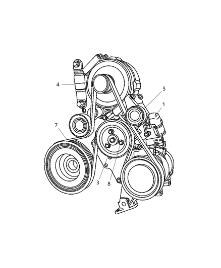 2004 Chrysler PT Cruiser Belt V - Belt Diagram for 5080313AB