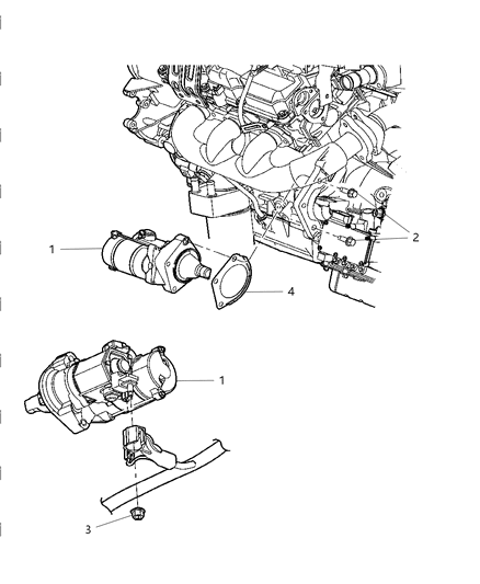 2007 Dodge Durango Starter Engine Diagram for 4748046AA