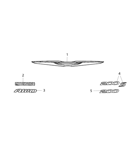 Emblem Winged Victory Rear Diagram for 68305604AA